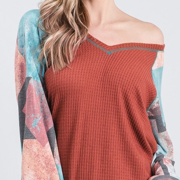 🆕 Waffle Knit Sweater Top Fall Boutique Clothing Style Comfy Soft Long Sleeve - Picture 5 of 8